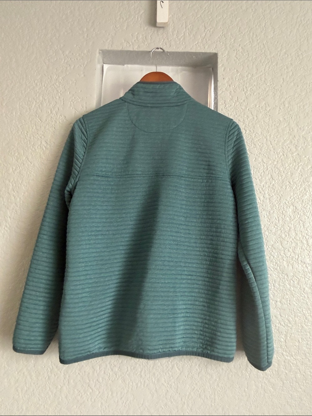 L.L. Bean Teal Ribbed Quarter-Snap Performance Pullover - Picture 8 of 8